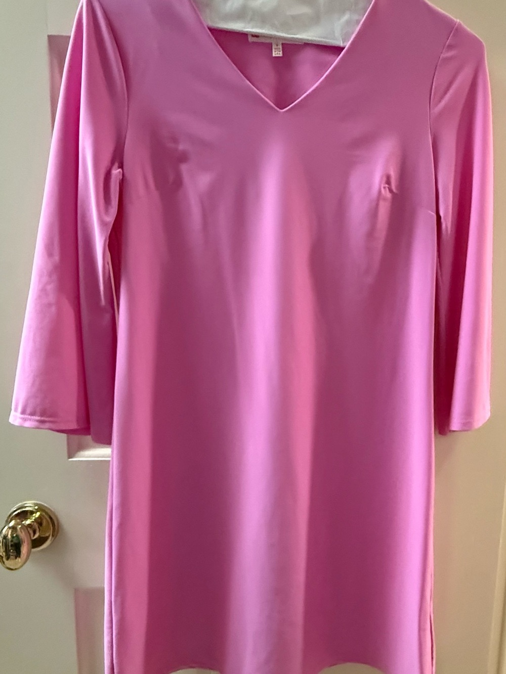 Jude Connally Bubblegum Pink V-Neck Shift Dress